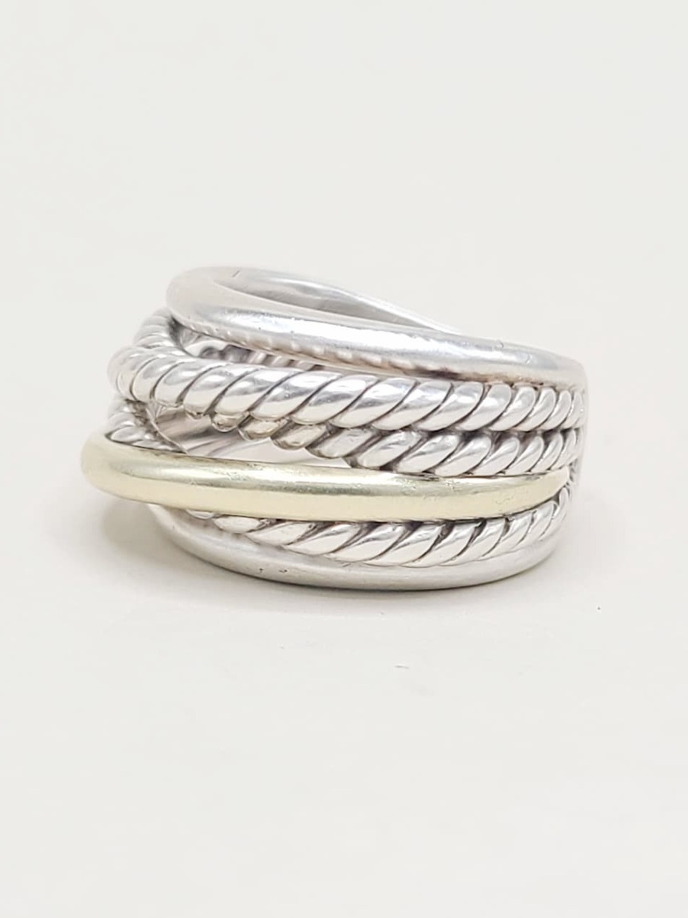 David Yurman Crossover Ring With Gold - Picture 4 of 6